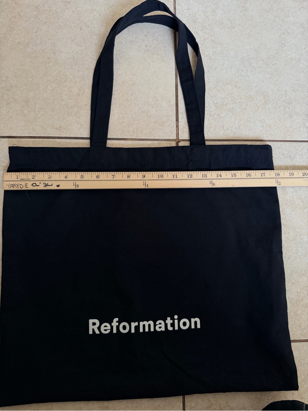 Reformation Black Canvas Logo Tote - Picture 4 of 5